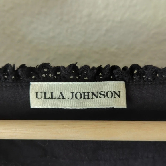 ulla johnson marjorie black noir eyelet lace mid dress - Picture 4 of 14